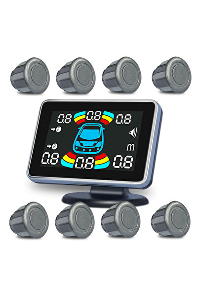 Choice1 مستشعر ركن السيارة رمادي 8، نظام باركترونيك، رادار الرجوع للخلف، إلكت...