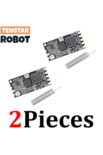 TENSTAR ROBOT 2pcs Black SI4438 TENSTAR 2pcs Black HC-12 433Mhz SI4438 Chip Wireless Serial Port Module 1000m With