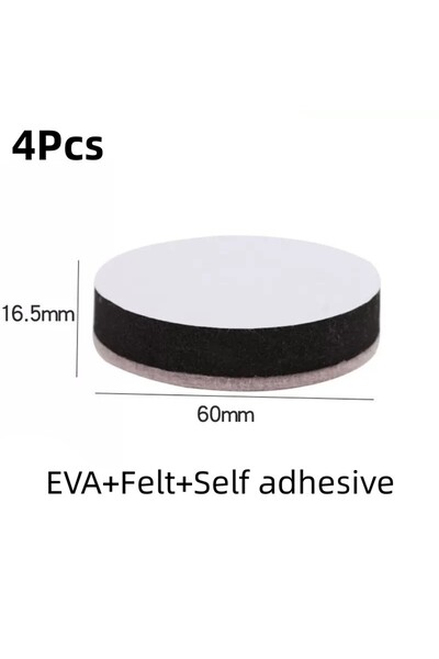 Choice وسادة قدم مستديرة مقاس 16.5 × 60 مم، 4 قطع، وسادة قدم ثقيلة لارتفاع ال...