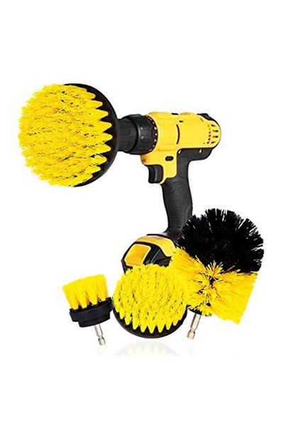 OEM Set of 4 Carpet Brushes & Home Use / Professional Detailing Carpet Brush with Drill Adapter