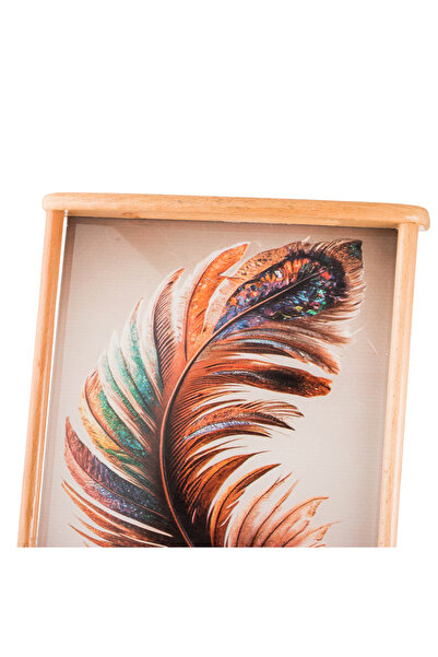 casa rosa Wooden tray set of 2 pieces , with colored modern glass floor