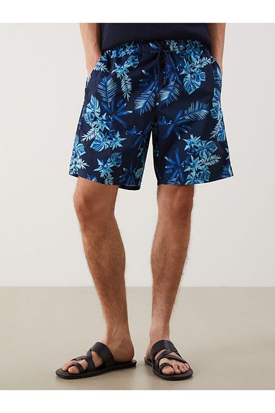 LC Waikiki Nou sezon, lungime scurtă, cu model pentru bărbați, sorturi marine - S5EQ08Z8