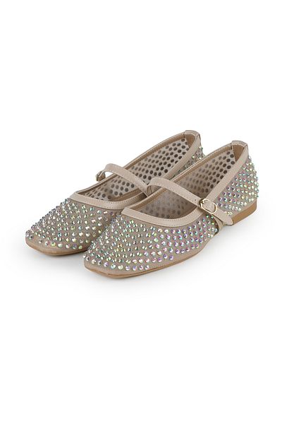 Letafia Berry Staple Detailed Ballerinas