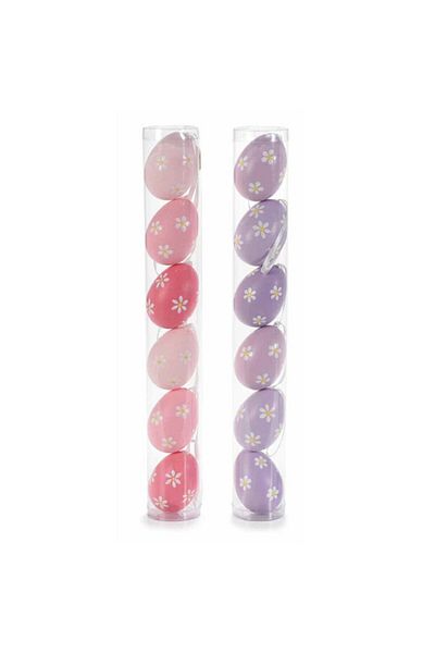 Decorer Set 12 decorative eggs made of multicolor plastic 60A 4x6 cm