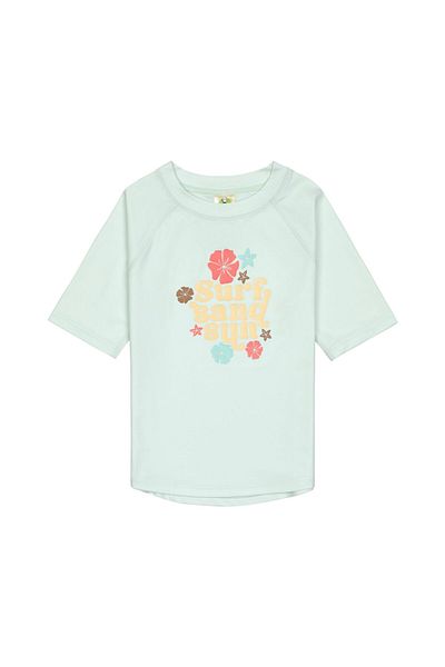 Lassig Flowers Uv Protection Short Sleeve Swimsuit T-Shirt Sea Foam
