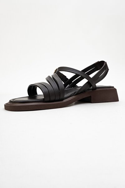 LuviShoes Cesar Brown Genuine Leather Women's Sandals