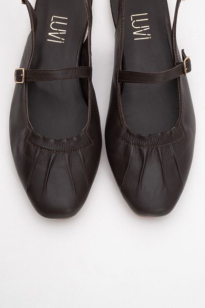 LuviShoes Britney Brown Genuine Leather Closed-Front Women's Sandals
