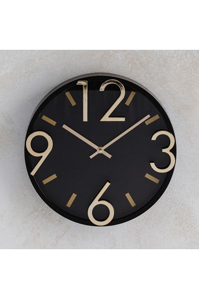 HomeVibes Ceas perete TORRE black D 30 cm