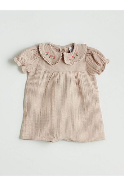 LC Waikiki Lcw Baby Baby Collar Baby Girl Muslin Jumpsuit