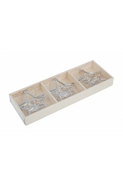 Bizzotto Set 3 ornamente brad Angelika 6x2x19 cm