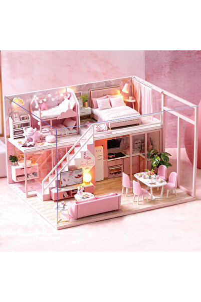 Choice5 L-027-B مع أغطية بيت الدمية الصغير DIY شقة دوبلكس يدوية الصنع إنتاج ت...