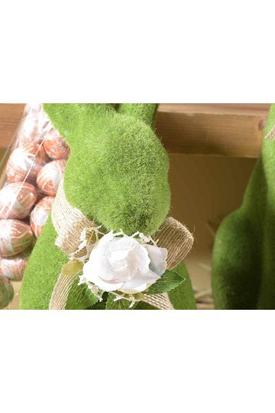 Decorer Figurine Easter Bunny from Polyresin with Grass Effect 17x12x22 cm