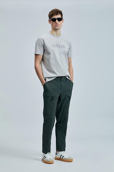 Lufian Ανδρικό μπλουζάκι Think Slim Fit Stone Color (111020240)