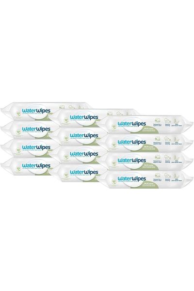 WaterWipes Plastic-Free Textured Clean, Toddler & Baby Wipes, 720 Count (12 Packs of 60 wipes)