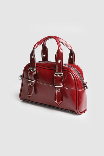 La La'Graccio Paris La'Graccio Paris Women's Solace Belt Detailed Strap Bag Claret Red