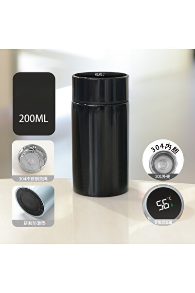 Choice كوب ترمس ذكي صغير أسود 200 مل مع شاشة عرض درجة الحرارة وزجاجة مياه من ...