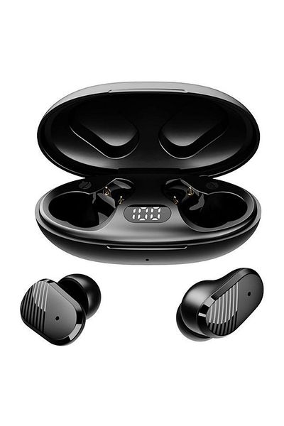 Teno Teno® Wireless Headphones, TWS, Bluetooth 5.0, digital display, 7 hours battery life, black
