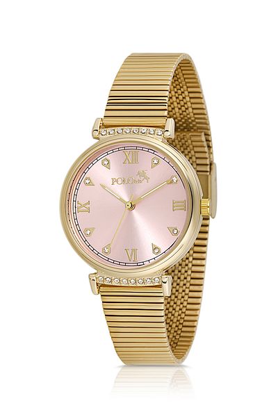 Polo Air Classic Women's Wristwatch Gold Pink Color Pl-1554B10X
