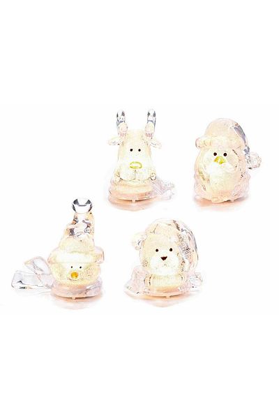 Decorer Set of 4 Christmas decorations with LED 7x4.5x7.5 cm
