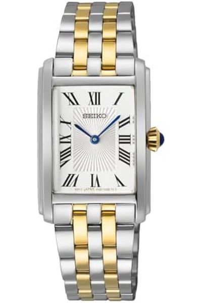 Seiko classic white Dial stainless steel bracelet watch for women SWR087P, White, Classic