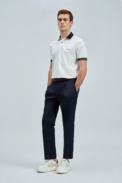 Lufian Ανδρικό μπλουζάκι με λευκό γιακά πόλο Hold Slim Fit (111040226)
