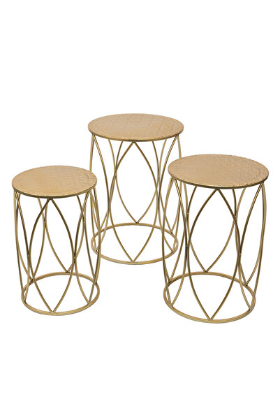 Clayre & Eef Σετ 3 χρυσών μεταλλικών στηριγμάτων λουλουδιών 41x55, 38x51, 35x47 εκ.