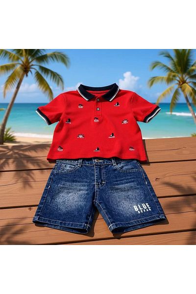 SeaBubbles Shipping Boy's Suit with Jeans Shorts