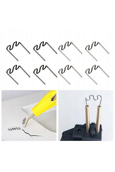 OEM Set of 500 Staples for Glue Gun, Repair and Plastic Welding, RS28, 0.8 mm, Stainless Steel, Silver