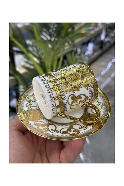 Doğudeko Luxury Porcelain 6-Piece Avant-Garde Cup Set Alena