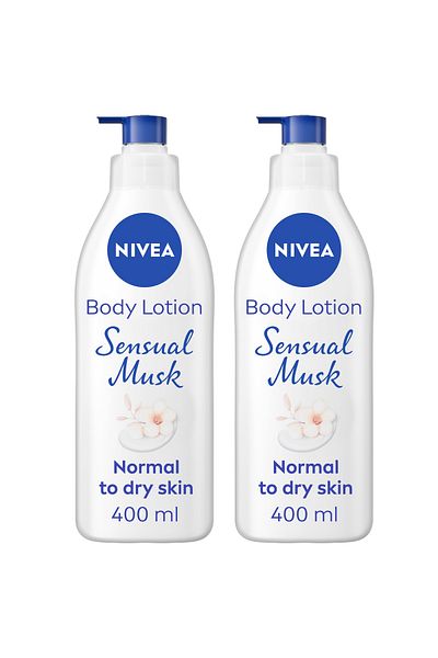 NIVEA Body Lotion for Normal to Dry Skin, Sensual Musk, 24 Hours Moisture, 400ml, Pack of 2