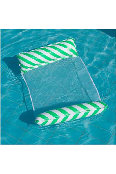 Choice Green Foldable Striped Inflatable Lounge Chair, Suitable For Swimming Pool Parties And Beach Leisure