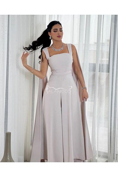 ALANOOD FASHION جمبسوت باربي أنيق بلون رمادي فخم