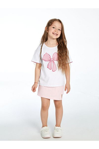LC Waikiki New Season Crew Neck Ribbon Printed Girl's T-Shirt - S5Ke38Z1