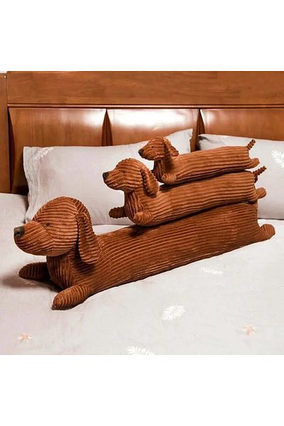 Choice 50cm Coffee Cute Dachshund Dog Strip Pillow Soft Sofa Throw Pillow Neck Waist Pillow For Living Room