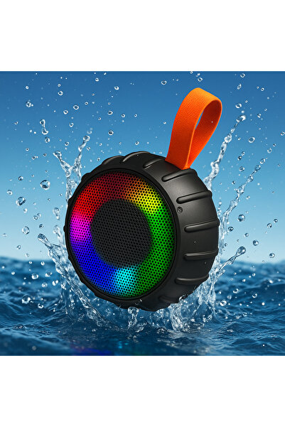SMAYLİNG Mini Taşınabilir Hoparlör | Bluetooth, RGB Işıklı, Su Geçirmez, Ster...
