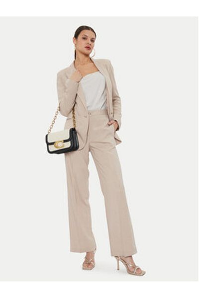 Vicolo Pantaloni din material textil pentru femei TB1562 bej