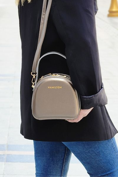 HAMILTON Original Design Gray Women's Shoulder Bag Handbag 3 Compartment Crossbody Bag