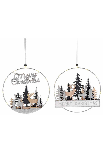 Decorer Set of 2 Christmas decorations with LED 24 cm