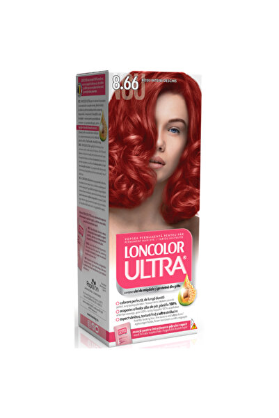 Loncolor Vopsea de par permanenta Loncolor Ultra 8.66 Rosu Intens Deschis, 100 ml