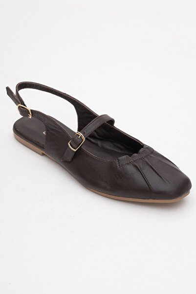 LuviShoes Britney Brown Genuine Leather Closed-Front Women's Sandals