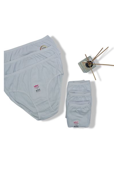 BEYAZTOPTAN 100% Cotton Women's Reported Bib 6-Piece High Waist Bato