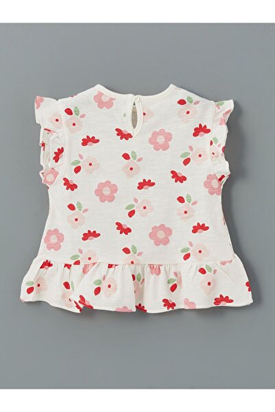 LC Waikiki Lcw Baby Crew Neck Floral Baby Girl Blouse and Leggings 2Pcs