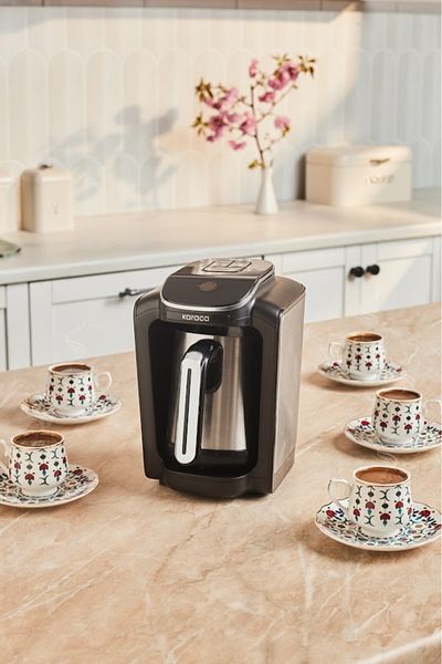 Karaca Hatır Neo Inox Steel Coffee Pot Turkish Coffee Machine 5 Cup Capacity