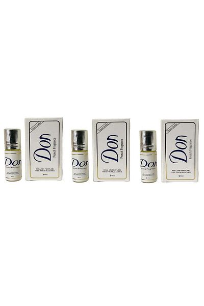 Don Pack of 3 French Fragrance Roll On Perfume Free From Alcohol - 2.5 ml x 3