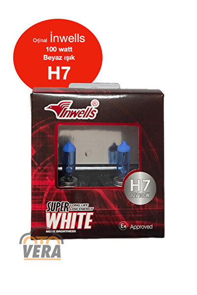 Inwells İnwells BEYAZ IŞIK Halojen H7 100 12V %50 fazla ışık