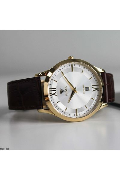Fiesta Fs601002 Men's Wrist Watch with Leather Band
