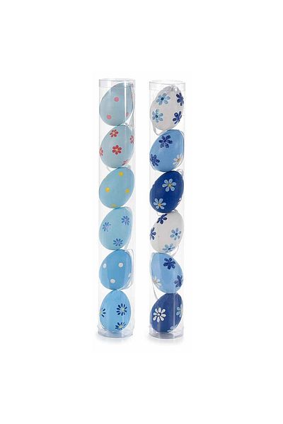 Decorer Set 12 decorative eggs made of multicolor plastic