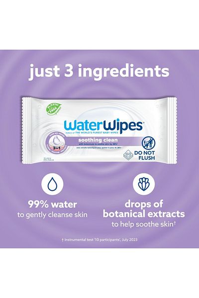 WaterWipes Soothing Clean Plastic Free Wipes 576 wipes(12 pack)
