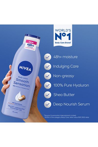 NIVEA Body Lotion for Dry Skin, Shea Smooth, Deep Moisture Serum 48H Care, 250ml, Pack of 3