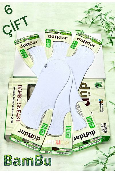 MYS GRUP TEKSTİL Unisex 6-Piece Bamboo Scented Soft Sweatproof Seamless Comfortable Sneaker Socks (Dündar/0652)